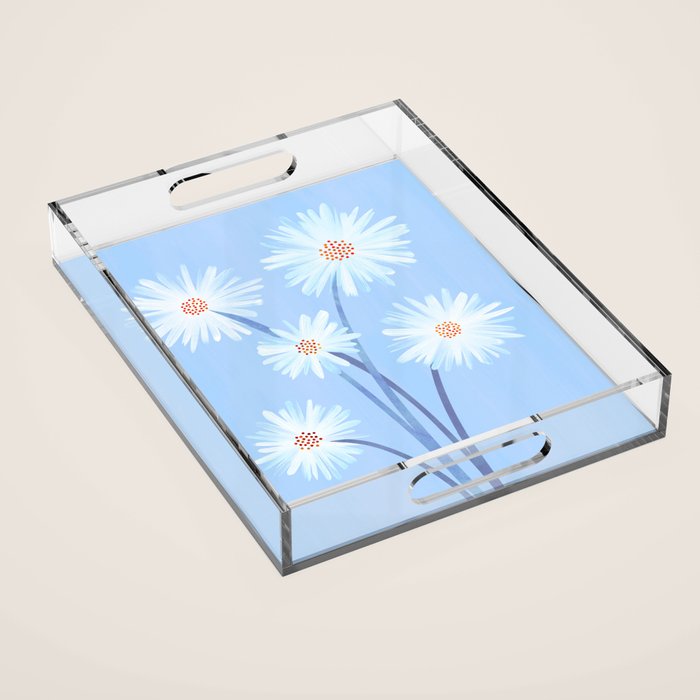 Winter Floral Still Life in Ice Blue Acrylic Tray Gallery Image 1