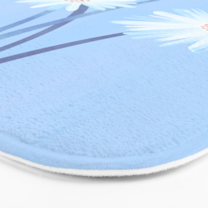 Winter Floral Still Life in Ice Blue Bath Mat Gallery Image 3