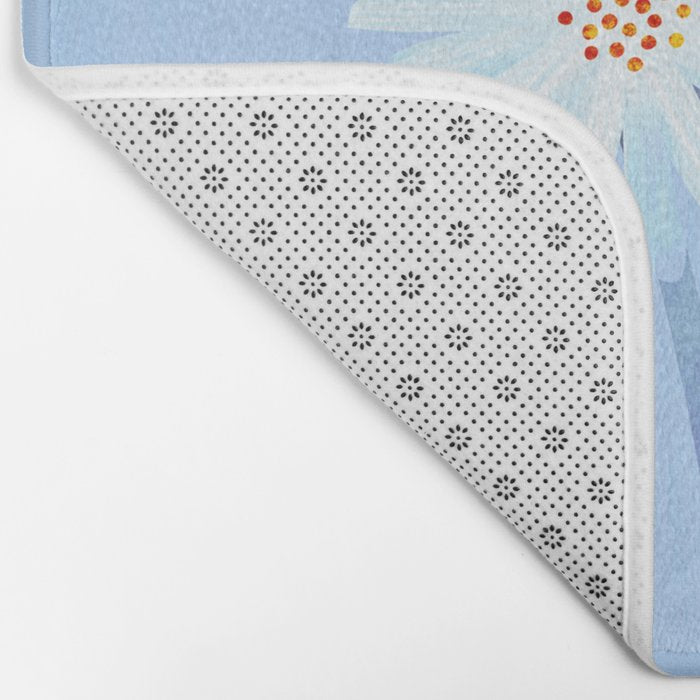 Winter Floral Still Life in Ice Blue Bath Mat Gallery Image 2