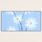 Winter Floral Still Life in Ice Blue Desk Mat Gallery Image 3