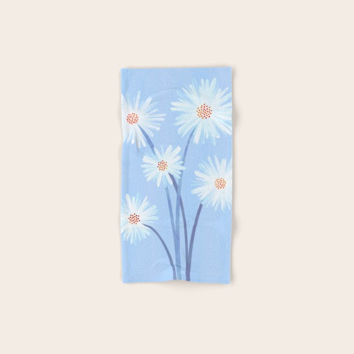 Winter Floral Still Life in Ice Blue Bath Towel Gallery Image 1
