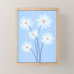 Winter Floral Still Life in Ice Blue Mini Art Print Gallery Image 1