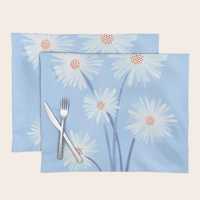 Winter Floral Still Life in Ice Blue Placemat Gallery Image 1