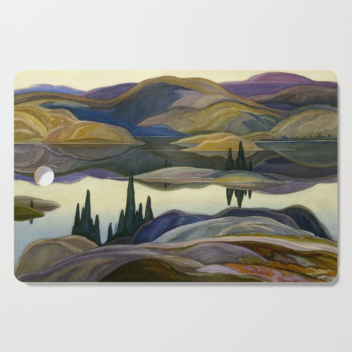 Canadian Landscape Franklin Carmichael Art Nouveau Post-Impressionism Mirror Lake Cutting Board Gallery Image 1