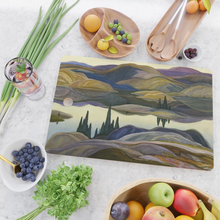 Canadian Landscape Franklin Carmichael Art Nouveau Post-Impressionism Mirror Lake Cutting Board Gallery Image 2