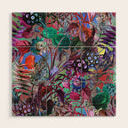 Multicolor Floral Pattern Wood Wall Art Gallery Image 1