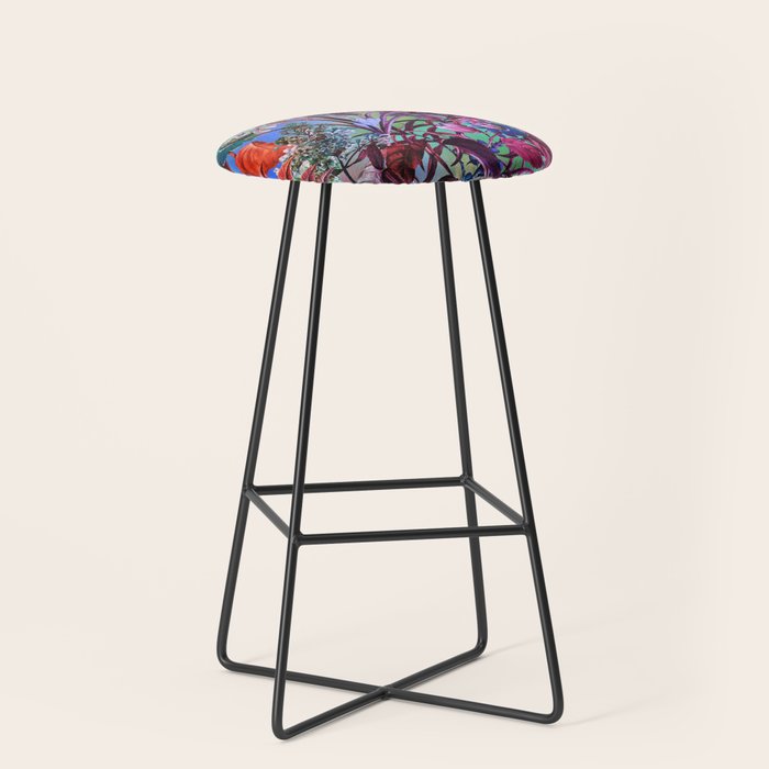 Multicolor Floral Pattern Stool Gallery Image 1