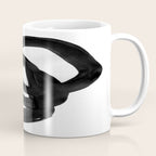 Black & White Minimalist Ink Tribal Mid Century Pattern Dark Painting Pattern Coffee Mug Gallery Image 1