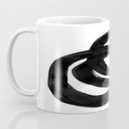 Black & White Minimalist Ink Tribal Mid Century Pattern Dark Painting Pattern Coffee Mug Gallery Image 3