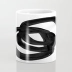 Black & White Minimalist Ink Tribal Mid Century Pattern Dark Painting Pattern Coffee Mug Gallery Image 4