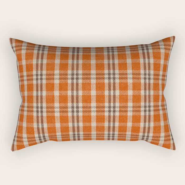 North Country Plaid - classic red and brown Rectangular Pillow Gallery Image 2