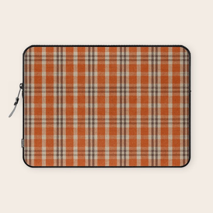 North Country Plaid - classic red and brown Laptop Sleeve Gallery Image 1