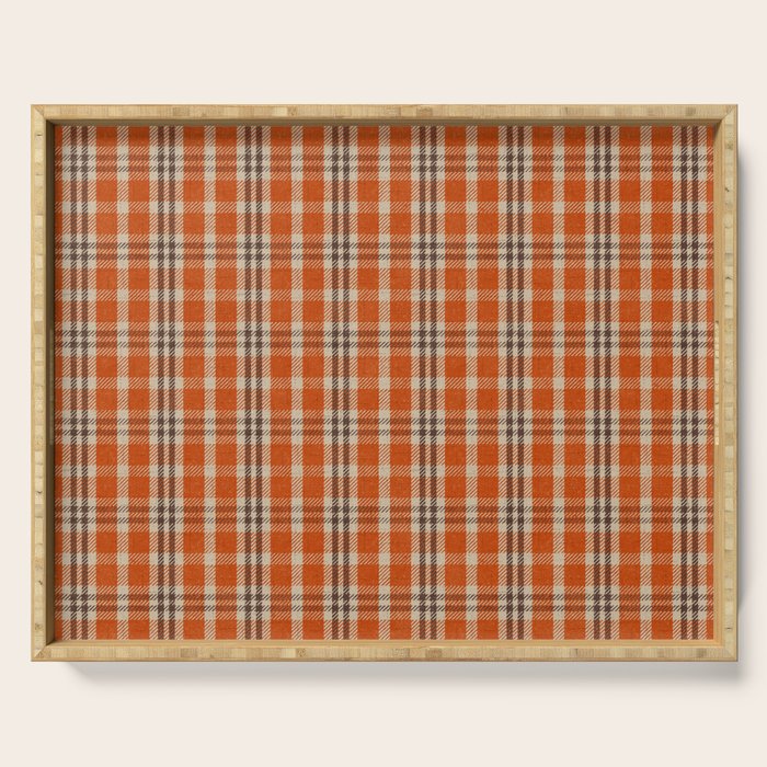 North Country Plaid - classic red and brown Serving Tray Gallery Image 1