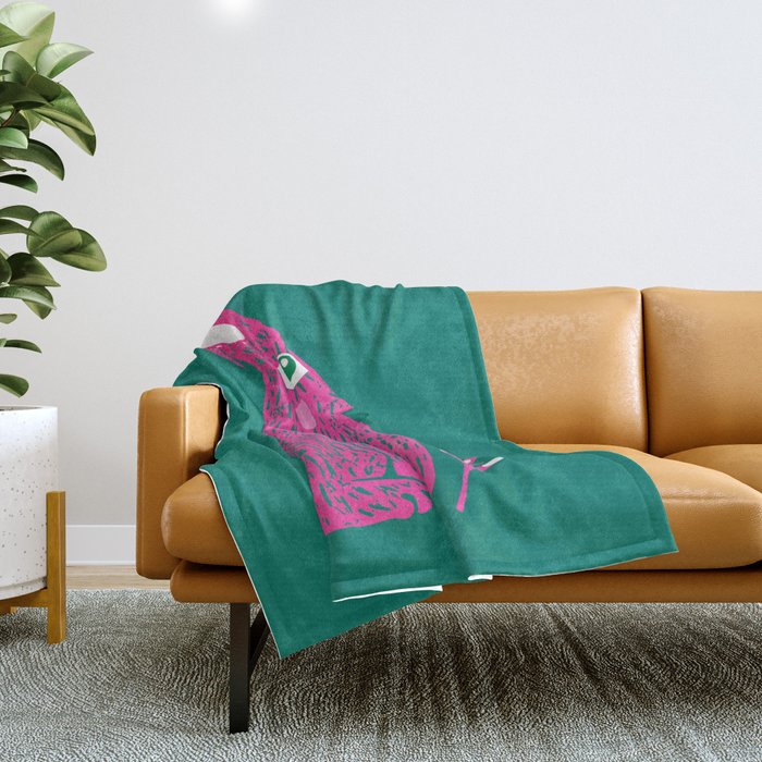 Pink Rabbit Throw Blanket Gallery Image 1
