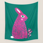 Pink Rabbit Wall Tapestry Gallery Image 4