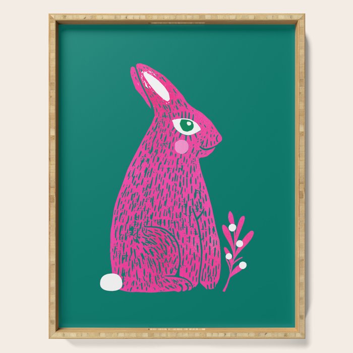 Pink Rabbit Serving Tray Gallery Image 1