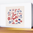 Bon Appetit Seafood and French Bread Handdrawn Gourmet Food Illustration Wall Mural Gallery Image 2