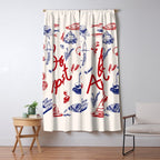 Bon Appetit Seafood and French Bread Handdrawn Gourmet Food Illustration Window Curtain Gallery Image 5