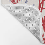 Bon Appetit Seafood and French Bread Handdrawn Gourmet Food Illustration Bath Mat Gallery Image 2