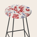 Bon Appetit Seafood and French Bread Handdrawn Gourmet Food Illustration Stool Gallery Image 2