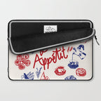 Bon Appetit Seafood and French Bread Handdrawn Gourmet Food Illustration Laptop Sleeve Gallery Image 2