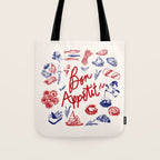 Bon Appetit Seafood and French Bread Handdrawn Gourmet Food Illustration Tote Bag Gallery Image 1