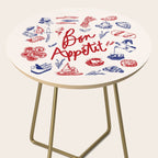 Bon Appetit Seafood and French Bread Handdrawn Gourmet Food Illustration Side Table Gallery Image 2