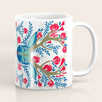 Floral Antlers - Red & Navy Coffee Mug Gallery Image 1