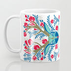 Floral Antlers - Red & Navy Coffee Mug Gallery Image 3