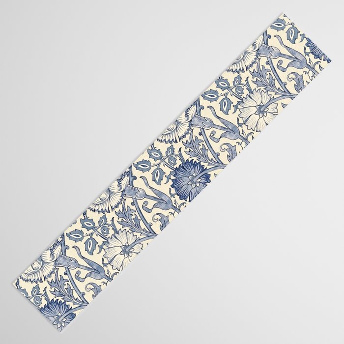 William Morris Pink and Rose China Blue Toile Table Runner Gallery Image 3