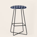 Pale Blue Swiss Cross Pattern on Navy Blue background Stool Gallery Image 1