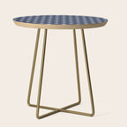 Pale Blue Swiss Cross Pattern on Navy Blue background Side Table Gallery Image 1