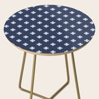 Pale Blue Swiss Cross Pattern on Navy Blue background Side Table Gallery Image 2