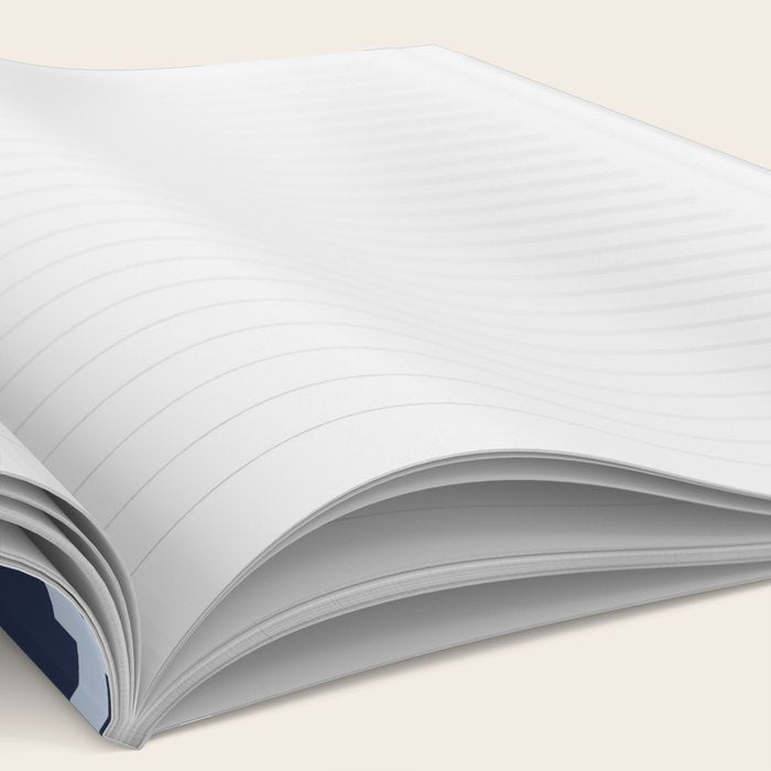 Pale Blue Swiss Cross Pattern on Navy Blue background Notebook Gallery Image 2