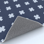 Pale Blue Swiss Cross Pattern on Navy Blue background Rug Gallery Image 4