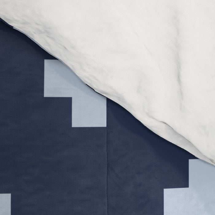 Pale Blue Swiss Cross Pattern on Navy Blue background Comforter Gallery Image 4