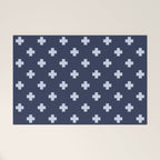 Pale Blue Swiss Cross Pattern on Navy Blue background Welcome Mat Gallery Image 1