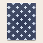 Pale Blue Swiss Cross Pattern on Navy Blue background Notebook Gallery Image 4