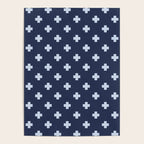 Pale Blue Swiss Cross Pattern on Navy Blue background Poster Gallery Image 4