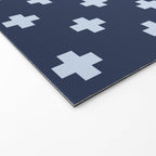 Pale Blue Swiss Cross Pattern on Navy Blue background Welcome Mat Gallery Image 2