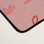 Abstract Cookie Pattern Doodle in Red & Peach Pink Desk Mat Gallery Image 4