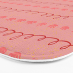 Abstract Cookie Pattern Doodle in Red & Peach Pink Bath Mat Gallery Image 3