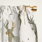 Fall Winter Woodland Deer Animals Window Curtain Gallery Image 2