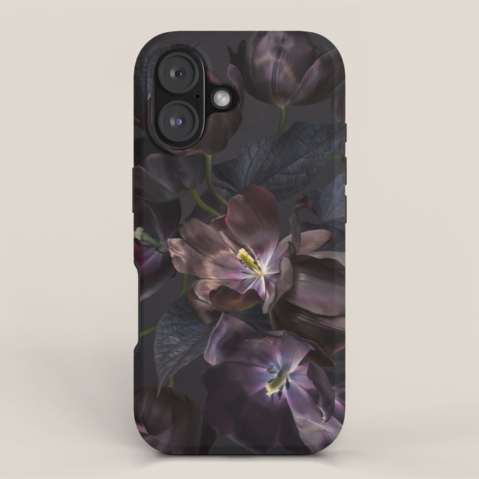 Black tulips on dark background iPhone Case Gallery Image 1
