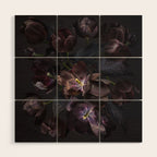Black tulips on dark background Wood Wall Art Gallery Image 1