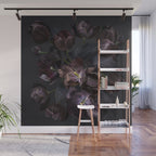 Black tulips on dark background Wall Mural Gallery Image 1
