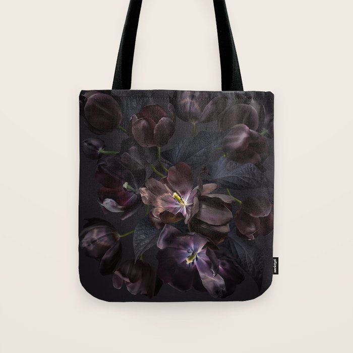 Black tulips on dark background Tote Bag Gallery Image 1