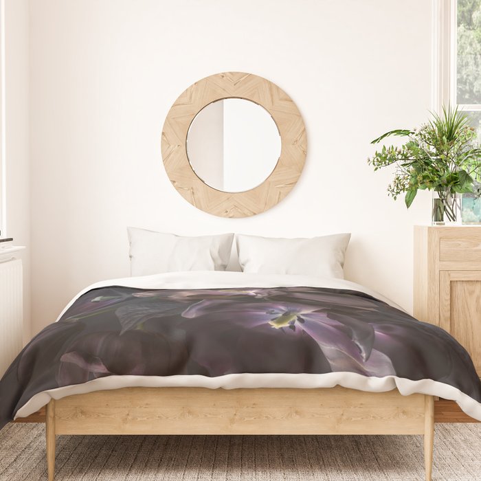 Black tulips on dark background Duvet Cover Gallery Image 3