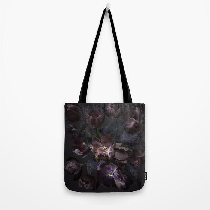 Black tulips on dark background Tote Bag Gallery Image 2