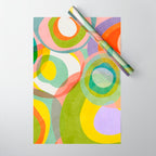 mid mod organic shapes abstract summer Wrapping Paper Gallery Image 1